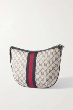 GUCCI Ophidia Bedruckte Schultertasche Aus Beschichtetem Canvas Mit Besätzen Aus Strukturiertem Leder ,Blau -Gucci Verkäufe w920 q60 512