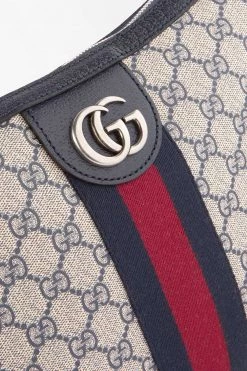 GUCCI Ophidia Bedruckte Schultertasche Aus Beschichtetem Canvas Mit Besätzen Aus Strukturiertem Leder ,Blau -Gucci Verkäufe w920 q60 513