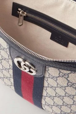 GUCCI Ophidia Bedruckte Schultertasche Aus Beschichtetem Canvas Mit Besätzen Aus Strukturiertem Leder ,Blau -Gucci Verkäufe w920 q60 514
