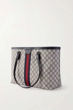 GUCCI Ophidia Mittelgroße Tote Aus Beschichtetem Canvas Mit Print Und Besatz Aus Strukturiertem Leder ,Blau -Gucci Verkäufe w920 q60 517