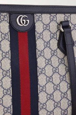 GUCCI Ophidia Mittelgroße Tote Aus Beschichtetem Canvas Mit Print Und Besatz Aus Strukturiertem Leder ,Blau -Gucci Verkäufe w920 q60 518