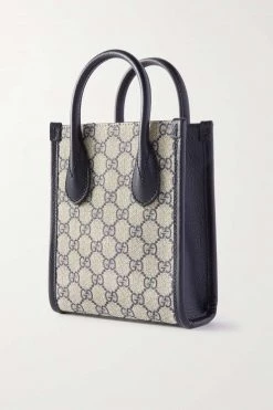 GUCCI GG Mini Tote Aus Beschichtetem Canvas Mit Print Und Lederbesätzen ,Blau -Gucci Verkäufe w920 q60 522