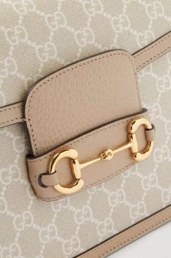 GUCCI Horsebit 1955 Schultertasche Aus Bedrucktem Beschichtetem Canvas Mit Lederbesätzen ,Neutral -Gucci Verkäufe w920 q60 535