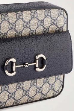 GUCCI Horsebit 1955 Kleine Schultertasche Aus Canvas Mit Lederbesätzen ,Mitternachtsblau -Gucci Verkäufe w920 q60 541