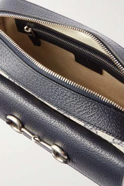 GUCCI Horsebit 1955 Kleine Schultertasche Aus Canvas Mit Lederbesätzen ,Mitternachtsblau -Gucci Verkäufe w920 q60 542