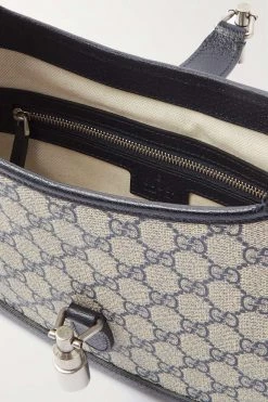 GUCCI Jackie 1961 Kleine Schultertasche Aus Bedrucktem Beschichtetem Canvas Mit Lederbesätzen ,Blau -Gucci Verkäufe w920 q60 547