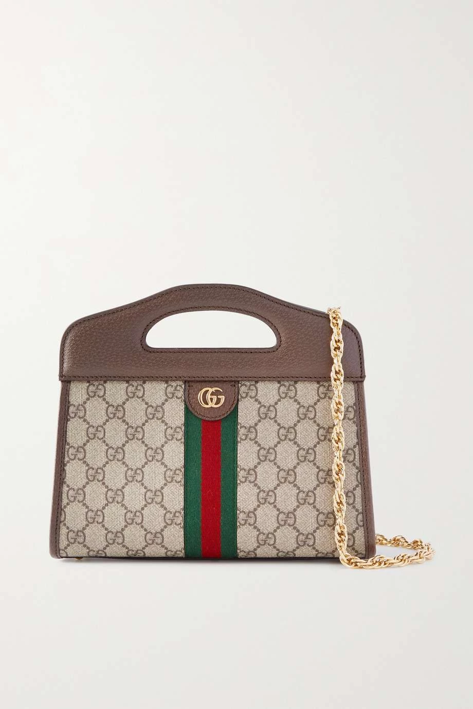 GUCCI Ophidia Kleine Tote Aus Beschichtetem Canvas Mit Print Und Lederbesätzen ,Beige 1 GUCCI Ophidia Kleine Tote Aus Beschichtetem Canvas Mit Print Und Lederbesätzen ,Beige