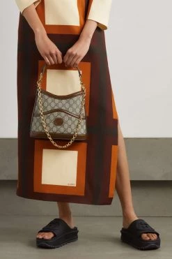 GUCCI GG Supreme Schultertasche Aus Beschichtetem Canvas Mit Print Und Lederbesätzen ,Braun -Gucci Verkäufe w920 q60 56