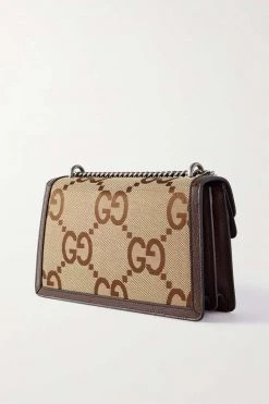 GUCCI Dionysus Jumbo GG Schultertasche Aus Canvas Mit Jacquard-Muster Und Lederbesätzen ,Braun -Gucci Verkäufe w920 q60 565