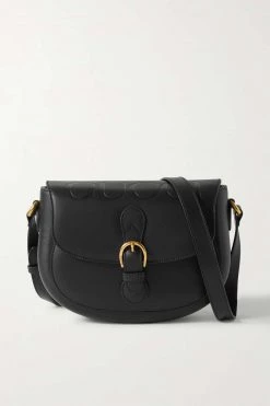 GUCCI Schultertasche Aus Leder Mit Prägung ,Schwarz