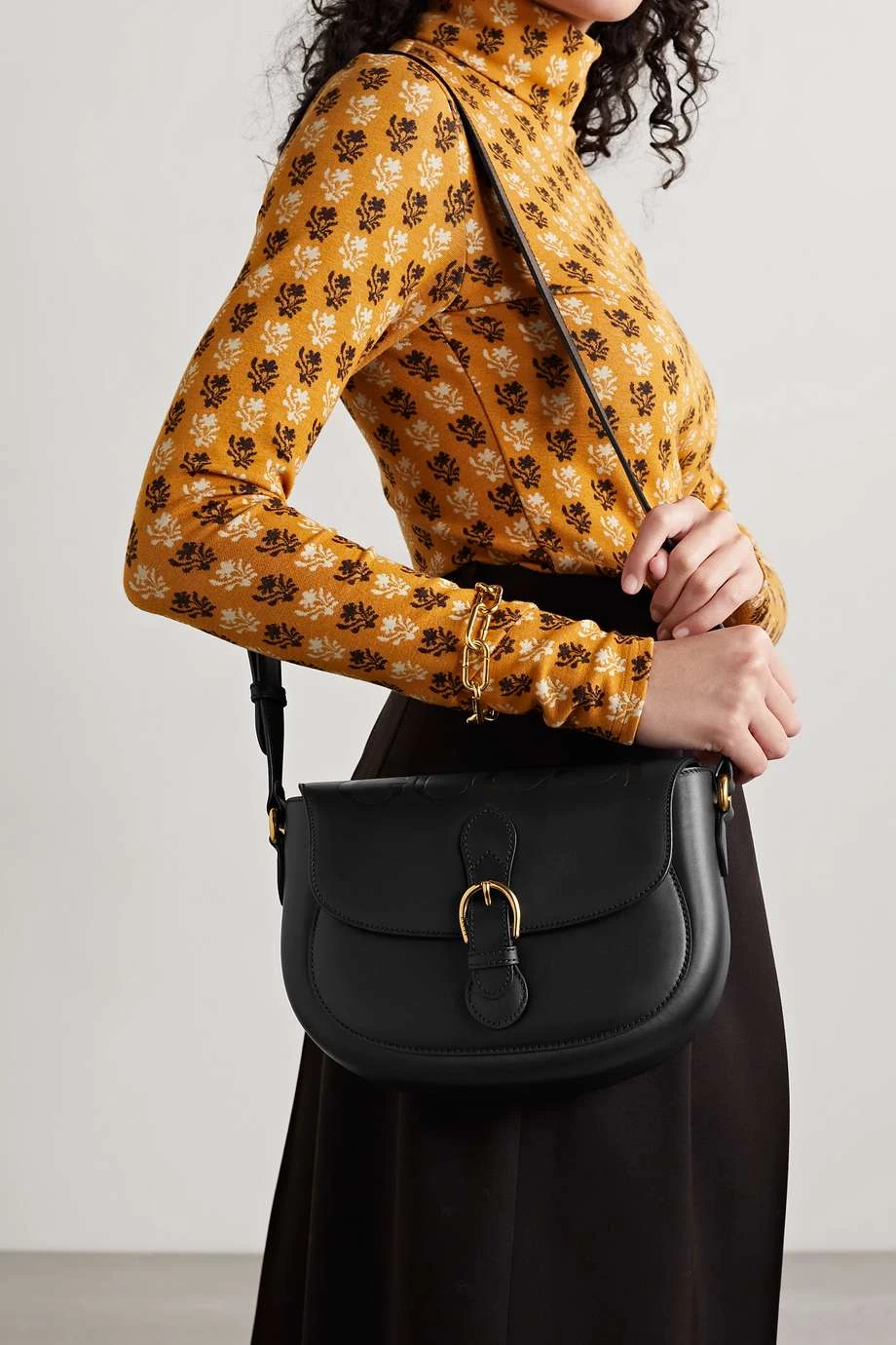 GUCCI Schultertasche Aus Leder Mit Prägung ,Schwarz 2 GUCCI Schultertasche Aus Leder Mit Prägung ,Schwarz – Bild 2