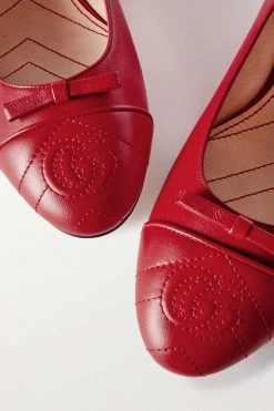 GUCCI Marmont Ballerinas Aus Gestepptem Leder Mit Logostickerei ,Rot -Gucci Verkäufe w920 q60 638