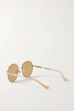 GUCCI EYEWEAR Goldfarbene Sonnenbrille Mit Rundem Rahmen -Gucci Verkäufe w920 q60 656