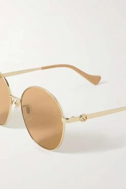 GUCCI EYEWEAR Goldfarbene Sonnenbrille Mit Rundem Rahmen -Gucci Verkäufe w920 q60 657