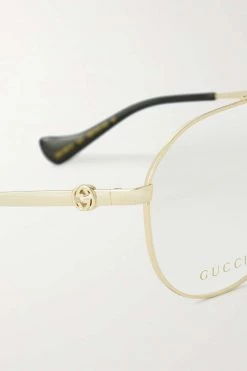 GUCCI EYEWEAR Goldfarbene Oversized-Pilotenbrille Mit Azetat -Gucci Verkäufe w920 q60 662