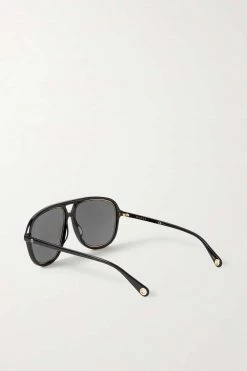 GUCCI EYEWEAR Oversized-Pilotensonnenbrille Aus Azetat Mit Goldfarbenen Details ,Schwarz -Gucci Verkäufe w920 q60 666