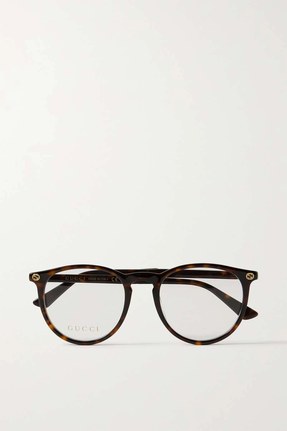 GUCCI EYEWEAR Brille Mit Rundem Rahmen Aus Azetat In Hornoptik ,Schwarz 1 GUCCI EYEWEAR Brille Mit Rundem Rahmen Aus Azetat In Hornoptik ,Schwarz