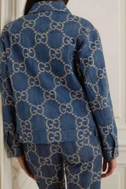GUCCI Jumbo GG Jacke Aus Denim Mit Jacquard-Muster ,Blau -Gucci Verkäufe w920 q60 677