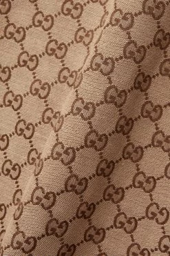 GUCCI Midirock Aus Canvas Aus Einer Baumwollmischung Mit Jacquard-Muster, Lederbesätzen Und Gürtel ,Camel -Gucci Verkäufe w920 q60 683