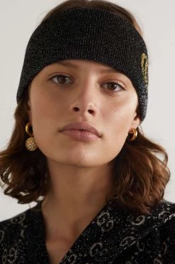 GUCCI Metallic-Stirnband Aus Jacquard-Strick ,Blau 7 GUCCI Metallic-Stirnband Aus Jacquard-Strick ,Blau -Gucci Verkäufe w920 q60 688