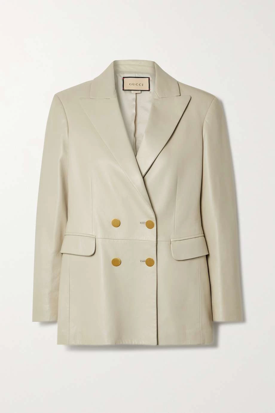 GUCCI Aria Doppelreihiger Blazer Aus Leder ,Grau 1 GUCCI Aria Doppelreihiger Blazer Aus Leder ,Grau