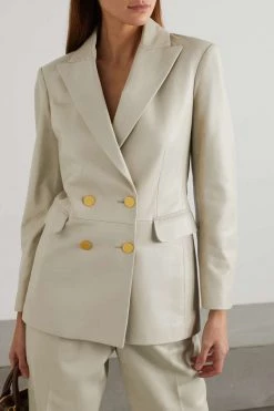 GUCCI Aria Doppelreihiger Blazer Aus Leder ,Grau 8 GUCCI Aria Doppelreihiger Blazer Aus Leder ,Grau -Gucci Verkäufe w920 q60 691