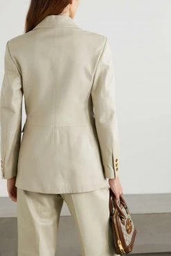 GUCCI Aria Doppelreihiger Blazer Aus Leder ,Grau 9 GUCCI Aria Doppelreihiger Blazer Aus Leder ,Grau -Gucci Verkäufe w920 q60 692