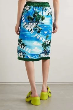 GUCCI Love Parade Rock Aus Bedrucktem Baumwoll-Canvas Mit Wickel-Effekt Und Satinbesatz ,Blau -Gucci Verkäufe w920 q60 72