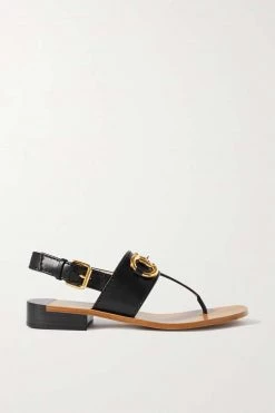 GUCCI Baby Sandalen Aus Leder Mit Horsebit-Detail ,Schwarz