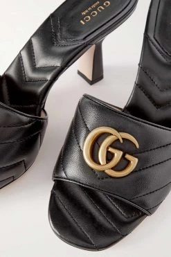GUCCI Marmont Mules Aus Gestepptem Leder Mit Logoverzierung ,Schwarz 7 GUCCI Marmont Mules Aus Gestepptem Leder Mit Logoverzierung ,Schwarz -Gucci Verkäufe w920 q60 764