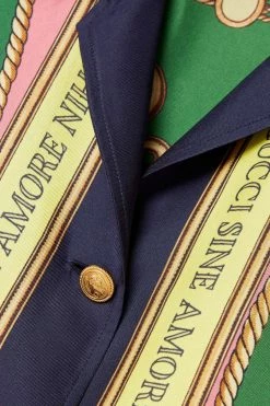 GUCCI Love Parade Hemd Aus Glänzendem Seiden-Twill Mit Print ,Blau -Gucci Verkäufe w920 q60 78