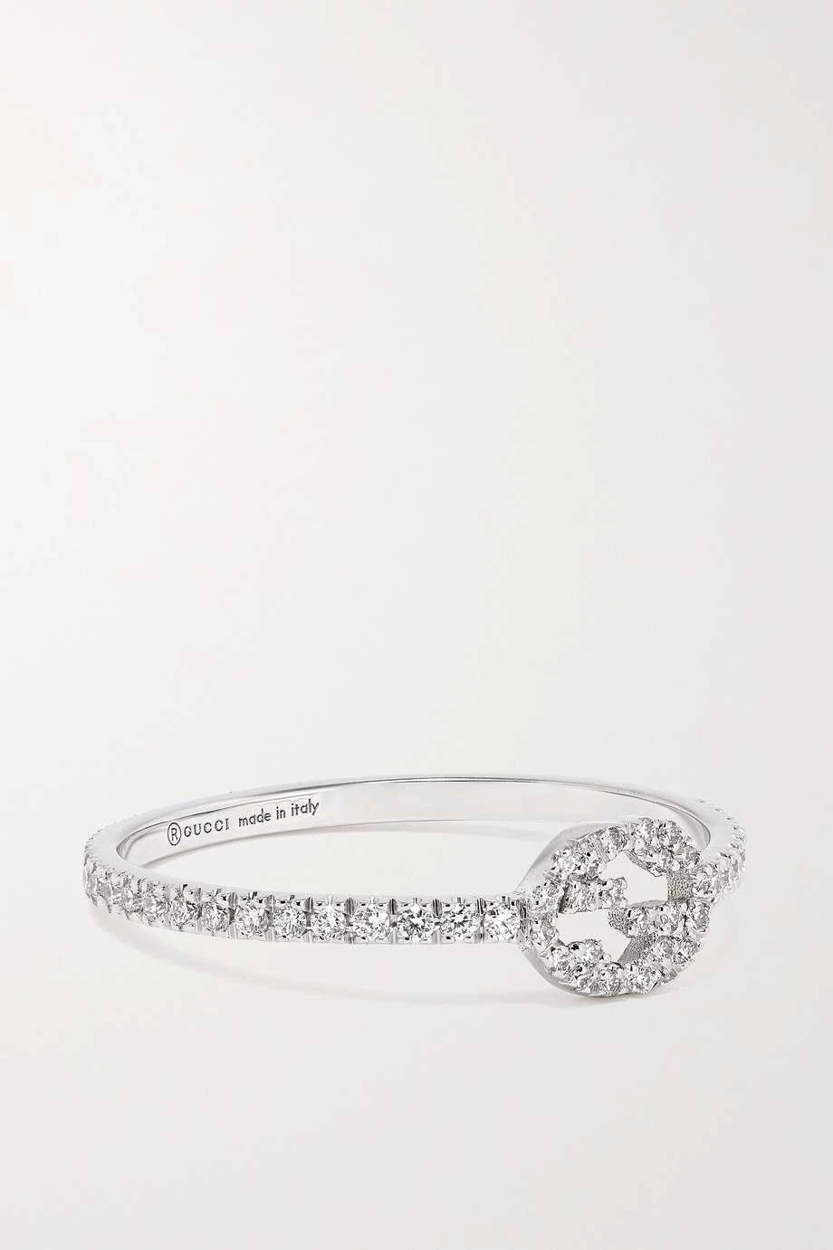 GUCCI Ring Aus 18 Karat Weißgold Mit Diamanten 1 GUCCI Ring Aus 18 Karat Weißgold Mit Diamanten