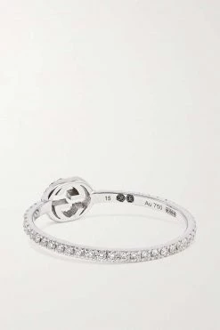 GUCCI Ring Aus 18 Karat Weißgold Mit Diamanten 8 GUCCI Ring Aus 18 Karat Weißgold Mit Diamanten -Gucci Verkäufe w920 q60 796