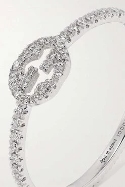 GUCCI Ring Aus 18 Karat Weißgold Mit Diamanten 9 GUCCI Ring Aus 18 Karat Weißgold Mit Diamanten -Gucci Verkäufe w920 q60 797
