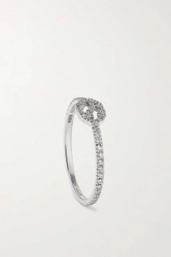 GUCCI Ring Aus 18 Karat Weißgold Mit Diamanten 10 GUCCI Ring Aus 18 Karat Weißgold Mit Diamanten -Gucci Verkäufe w920 q60 798