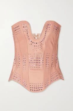 GUCCI Aria Trägerloses Bustier Aus Seiden-Faille Mit Kristallen ,Pink