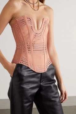 GUCCI Aria Trägerloses Bustier Aus Seiden-Faille Mit Kristallen ,Pink -Gucci Verkäufe w920 q60 808