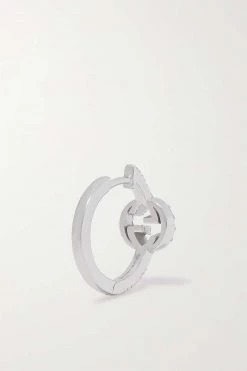 GUCCI Einzelne Creole Aus 18 Karat Weißgold Mit Diamanten -Gucci Verkäufe w920 q60 831