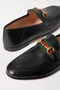 GUCCI Brixton Loafers Aus Leder Mit Webband, Horsebit-Detail Und Einklappbarer Fersenpartie ,Schwarz -Gucci Verkäufe w920 q60 839