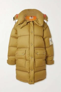 GUCCI + The North Face Daunenmantel Aus Gestepptem Ripstop Mit Kapuze ,Grün