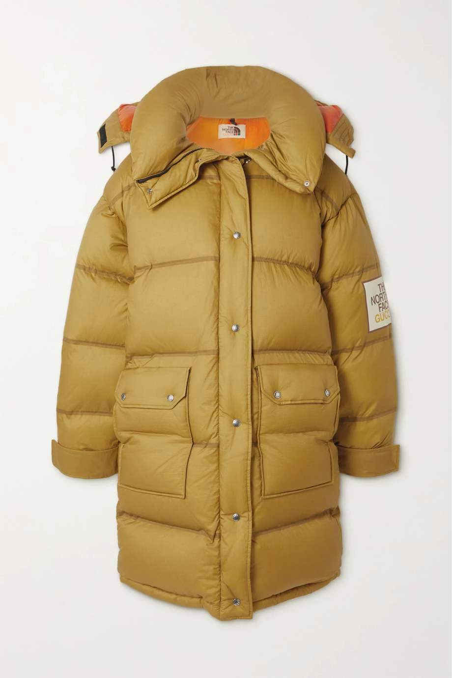 GUCCI + The North Face Daunenmantel Aus Gestepptem Ripstop Mit Kapuze ,Grün 1 GUCCI + The North Face Daunenmantel Aus Gestepptem Ripstop Mit Kapuze ,Grün