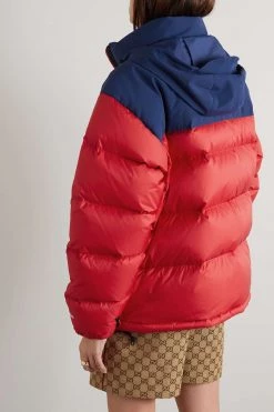 GUCCI + The North Face Daunenjacke Aus Gestepptem Shell Mit Kapuze Und Stickerei ,Rot -Gucci Verkäufe w920 q60 859