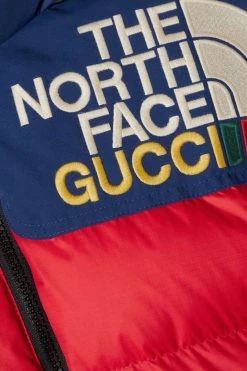 GUCCI + The North Face Daunenjacke Aus Gestepptem Shell Mit Kapuze Und Stickerei ,Rot -Gucci Verkäufe w920 q60 860