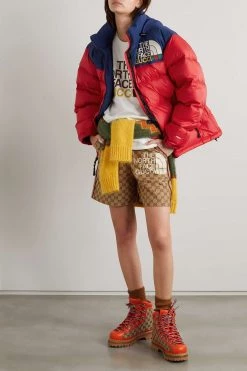 GUCCI + The North Face Daunenjacke Aus Gestepptem Shell Mit Kapuze Und Stickerei ,Rot -Gucci Verkäufe w920 q60 861