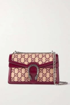 GUCCI Dionysus Schultertasche Aus Stroh Mit Stickereien Und Besätzen Aus Strukturiertem Leder ,Rot