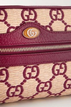 GUCCI Ophidia Mini Schultertasche Aus Stroh Mit Stickereien Und Besätzen Aus Strukturiertem Leder ,Rot -Gucci Verkäufe w920 q60 875
