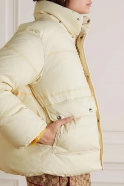 GUCCI + The North Face Daunenjacke Aus Gestepptem Ripstop Mit Print Und Kapuze ,Creme -Gucci Verkäufe w920 q60 888