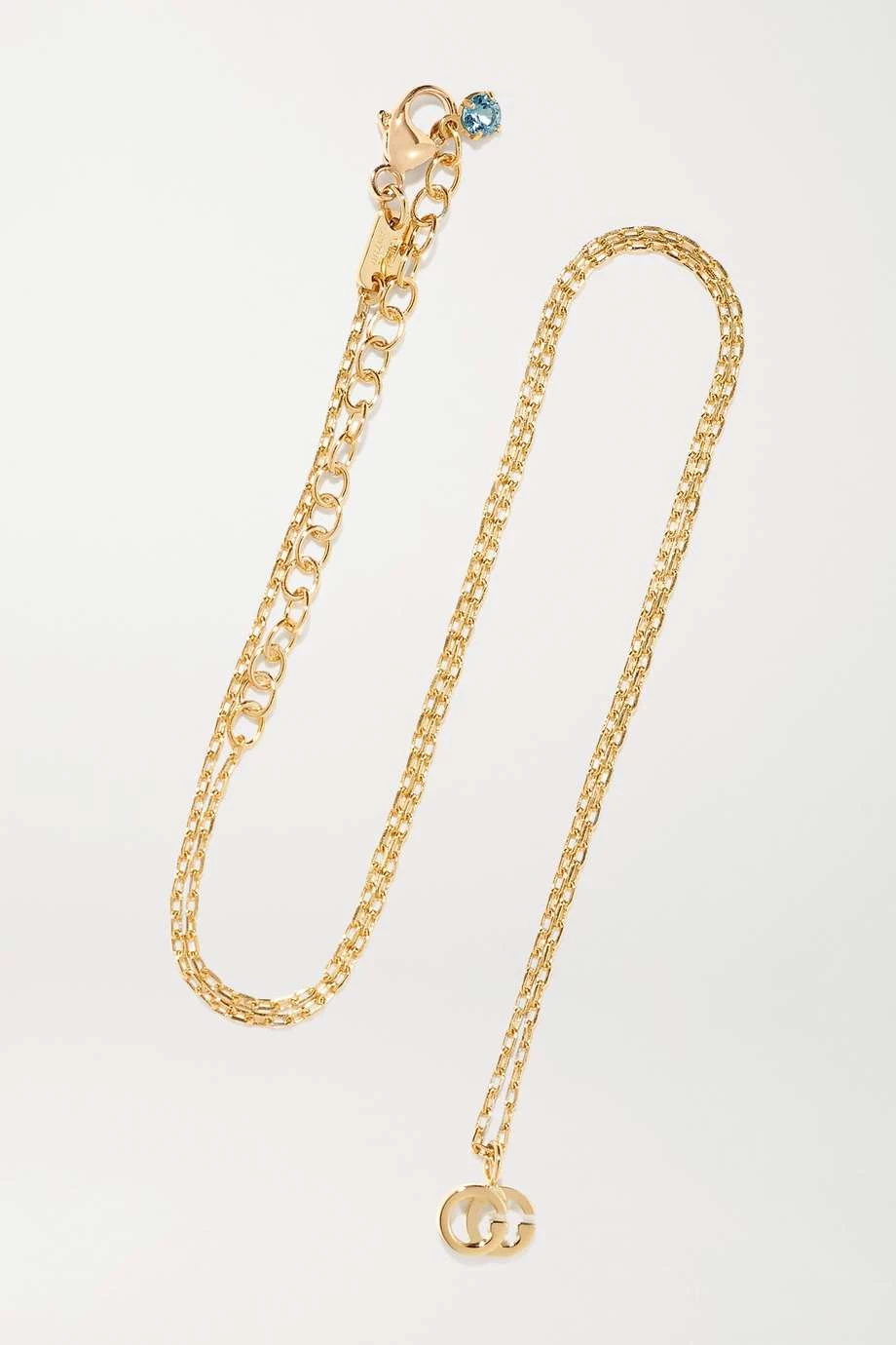 GUCCI GG Running Kette Aus 18 Karat Gold Mit Topas 1 GUCCI GG Running Kette Aus 18 Karat Gold Mit Topas