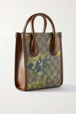 GUCCI Mini Tote Aus Beschichtetem Canvas Mit Print Und Lederbesätzen ,Braun -Gucci Verkäufe w920 q60 954