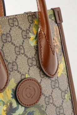 GUCCI Mini Tote Aus Beschichtetem Canvas Mit Print Und Lederbesätzen ,Braun -Gucci Verkäufe w920 q60 955